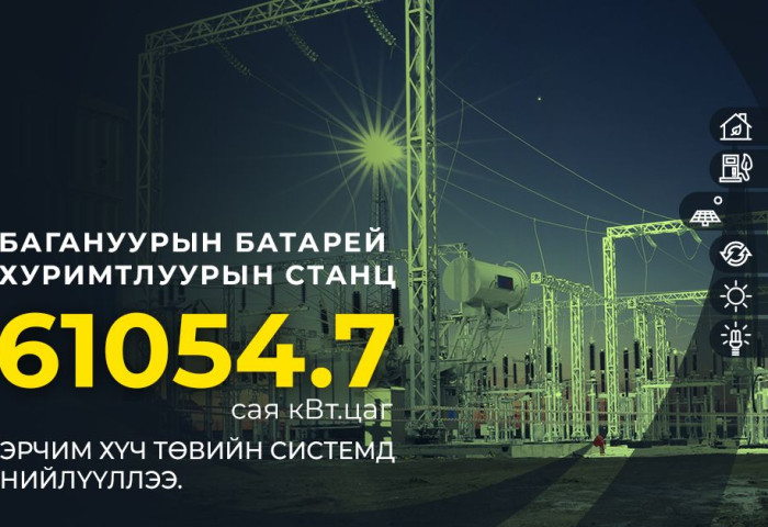агануурын батарей хуримтлуурын станц 61054.7 сая кВт.цаг эрчим хүчийг төвийн системд нийлүүлээд байна