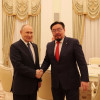 МОНГОЛ УЛСЫН ЕРӨНХИЙ САЙД Г.ЗАНДАНШАТАР ОХУ-ЫН ЕРӨНХИЙЛӨГЧ В.В.ПУТИНД БАРААЛХЛАА
