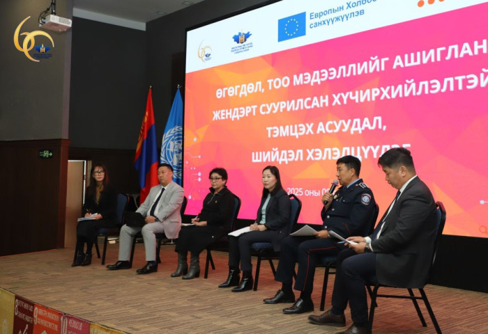 “ӨГӨГДӨЛ, ТОО МЭДЭЭЛЛИЙГ АШИГЛАН ЖЕНДЭРТ СУУРИЛСАН ХҮЧИРХИЙЛЭЛТЭЙ ТЭМЦЭХ АСУУДАЛ, ШИЙДЭЛ” ХЭЛЭЛЦҮҮЛЭГ ЗОХИОН БАЙГУУЛЛАА