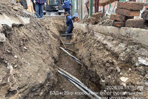 Баянзүрх усан спорт цогцолборын ойр орчмын борооны ус зайлуулах шугам угсралтын ажил дууслаа