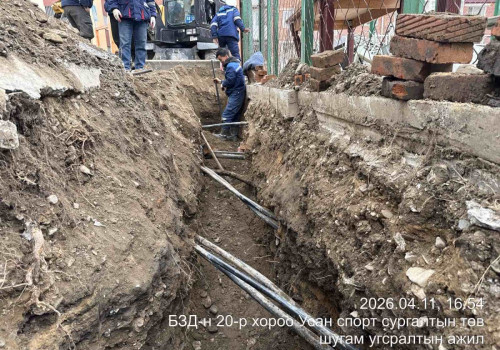 Баянзүрх усан спорт цогцолборын ойр орчмын борооны ус зайлуулах шугам угсралтын ажил дууслаа