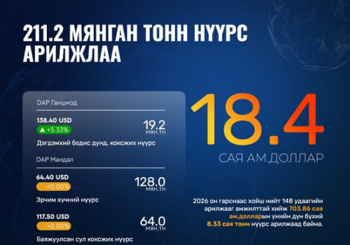 “ЭРДЭНЭС ТАВАНТОЛГОЙ“ ХК 211.2 МЯНГАН ТОНН НҮҮРС АРИЛЖЛАА